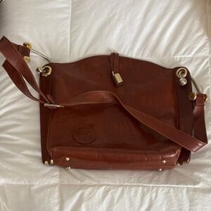 II Bisonte Firenze brown Italian leather crossbody bag vintage made in Italy